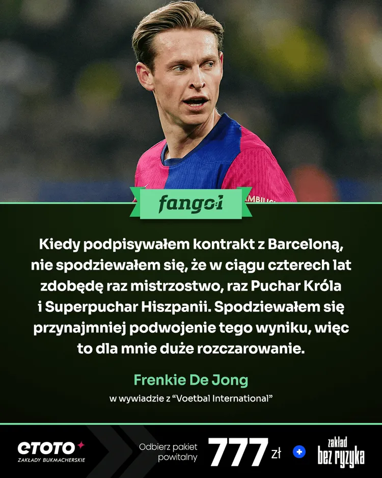 De Jong chciałby więcej