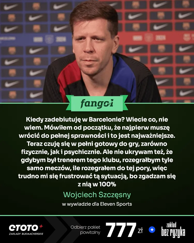 Wojciech Szczęsny o tym, kiedy zadebiutuje w Barcelonie!