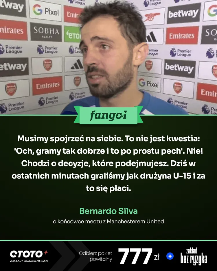 Bernardo Silva ostro podsumował końcówkę meczu z Manchesterem United