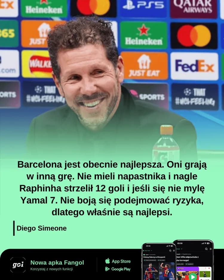 Diego Simeone podziwia Barcelonę!